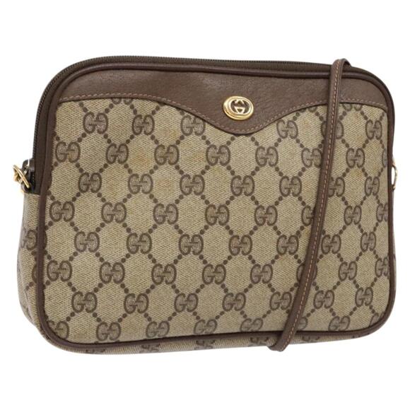 GUCCI GG Supreme Shoulder Bag Pvc Beige Gold 97 02 068 - Picture 1 of 16
